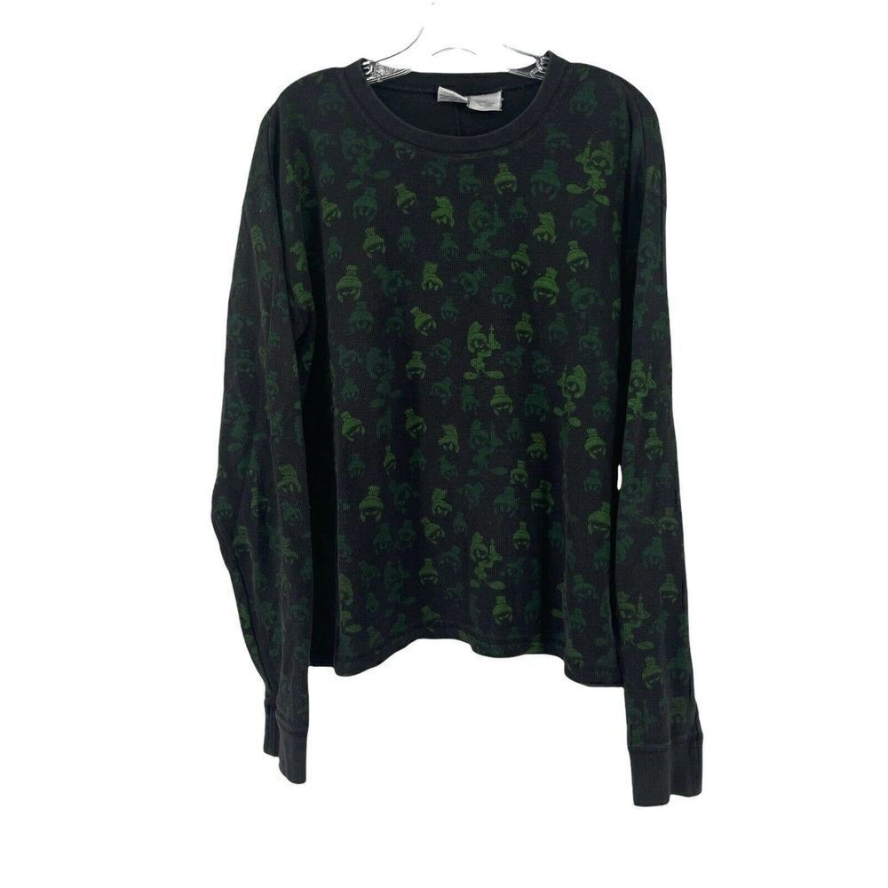 Vintage Looney Tunes Freeze Marvin The Martian Long Sleeve Thermal Top Women XXL